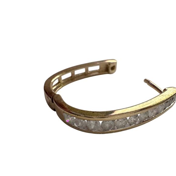 1.00 Carat Natural Diamond Hoop Earrings Gold Plate over Sterling Silver - Picture 6 of 11